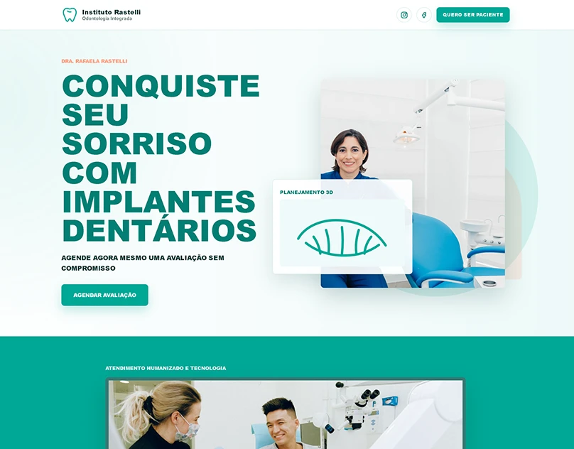 Capa da landing page de Odontologia